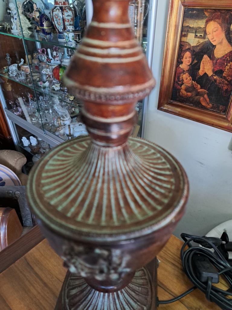 lampada patina bronzo