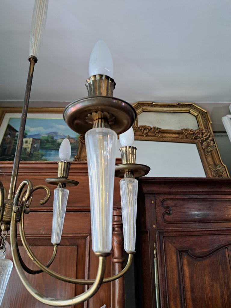 lampadario vetro ottone