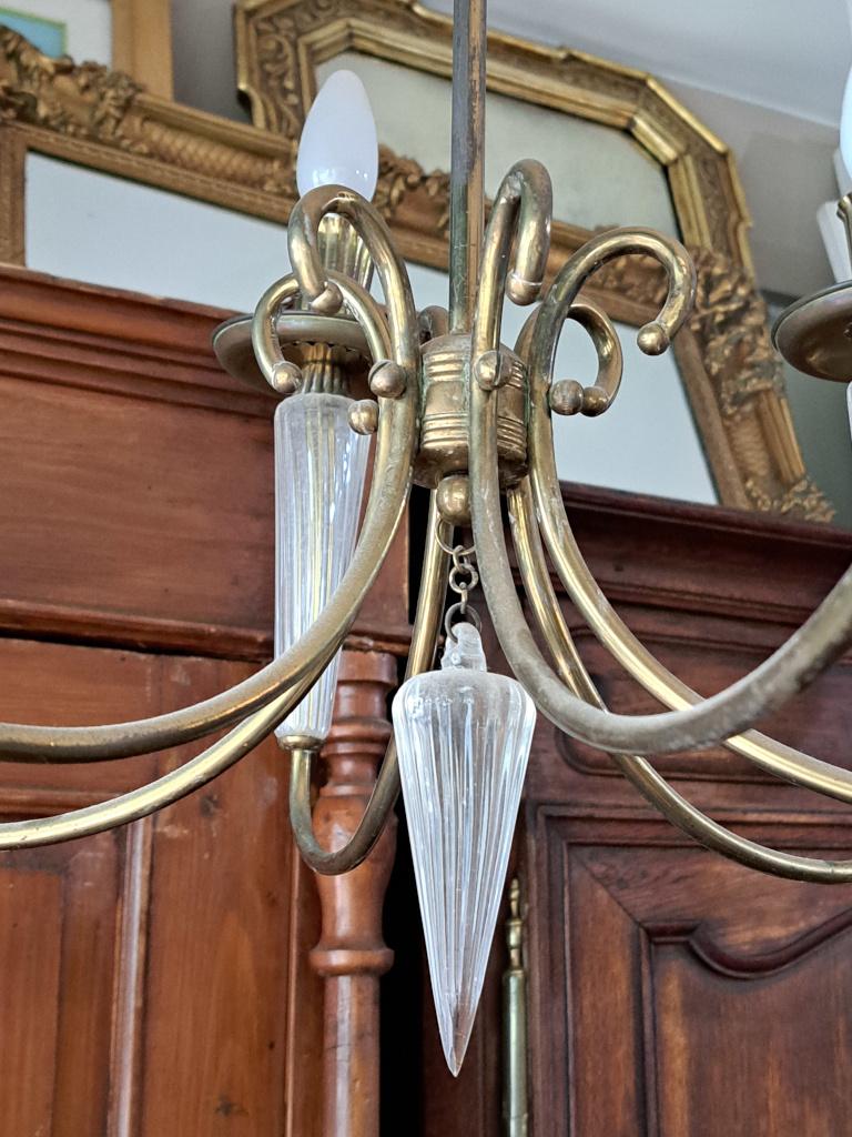 lampadario vetro ottone