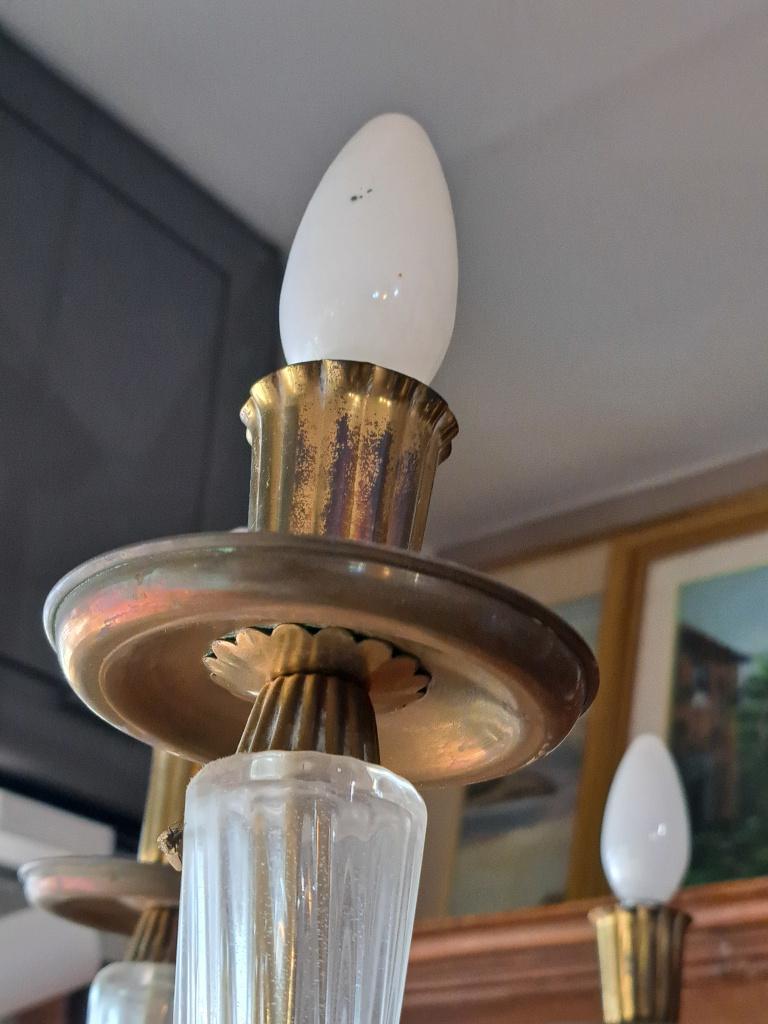 lampadario vetro ottone