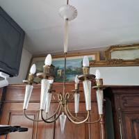 lampadario vetro ottone